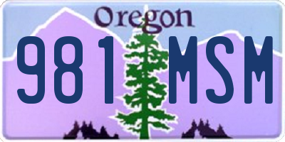 OR license plate 981MSM