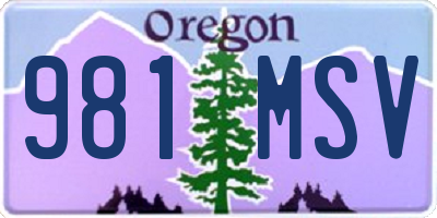 OR license plate 981MSV