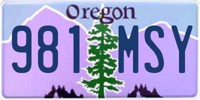 OR license plate 981MSY