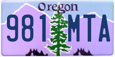 OR license plate 981MTA