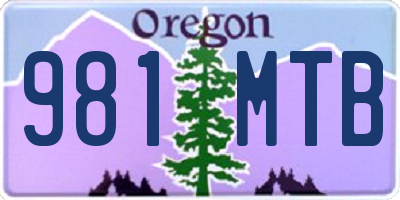 OR license plate 981MTB