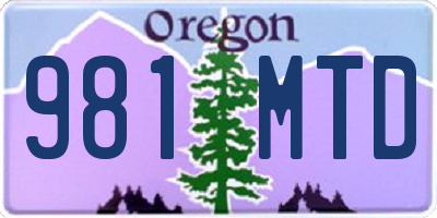 OR license plate 981MTD