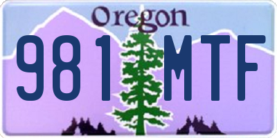 OR license plate 981MTF