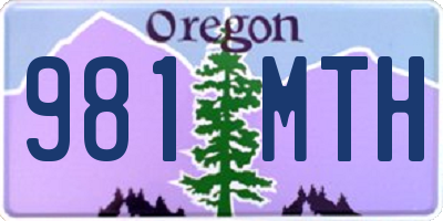 OR license plate 981MTH