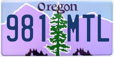 OR license plate 981MTL