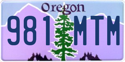 OR license plate 981MTM