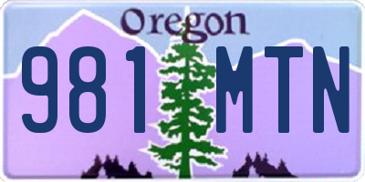 OR license plate 981MTN