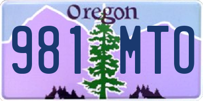 OR license plate 981MTO