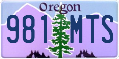 OR license plate 981MTS