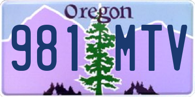 OR license plate 981MTV