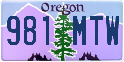 OR license plate 981MTW