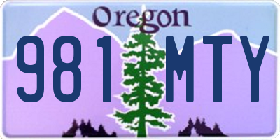 OR license plate 981MTY