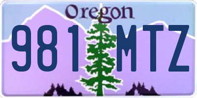 OR license plate 981MTZ