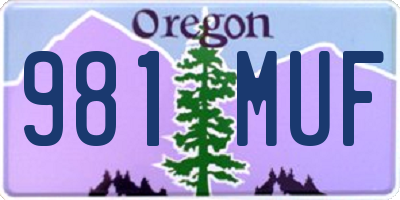 OR license plate 981MUF