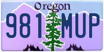 OR license plate 981MUP