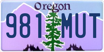 OR license plate 981MUT