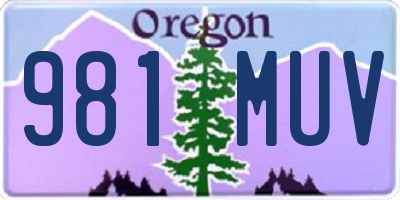 OR license plate 981MUV
