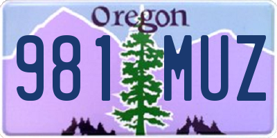 OR license plate 981MUZ