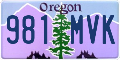 OR license plate 981MVK