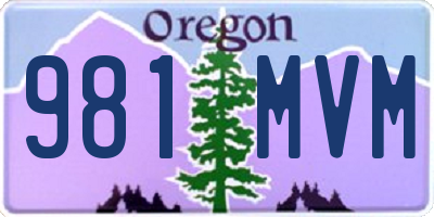 OR license plate 981MVM
