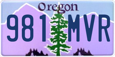 OR license plate 981MVR