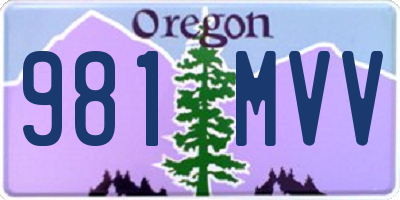 OR license plate 981MVV