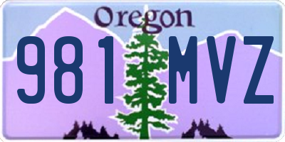 OR license plate 981MVZ