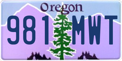 OR license plate 981MWT