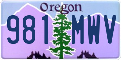 OR license plate 981MWV