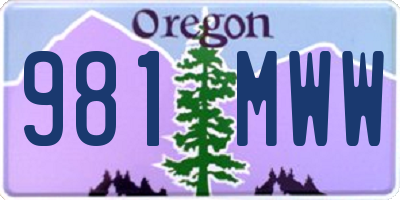 OR license plate 981MWW