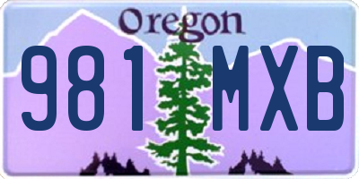 OR license plate 981MXB