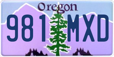 OR license plate 981MXD