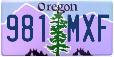 OR license plate 981MXF