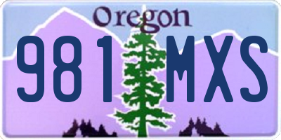 OR license plate 981MXS