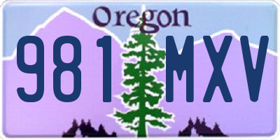 OR license plate 981MXV