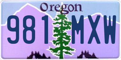 OR license plate 981MXW