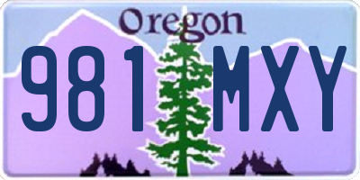 OR license plate 981MXY