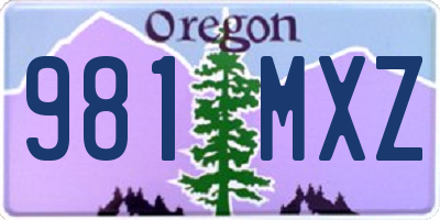 OR license plate 981MXZ