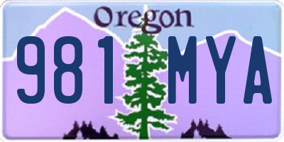 OR license plate 981MYA