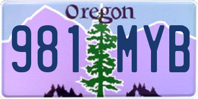OR license plate 981MYB