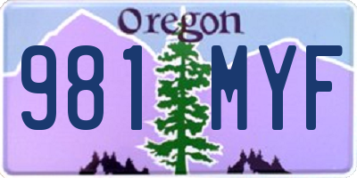 OR license plate 981MYF