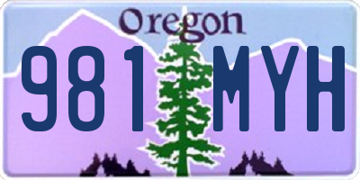 OR license plate 981MYH