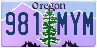 OR license plate 981MYM