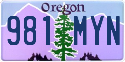 OR license plate 981MYN