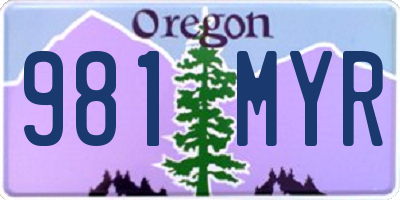 OR license plate 981MYR