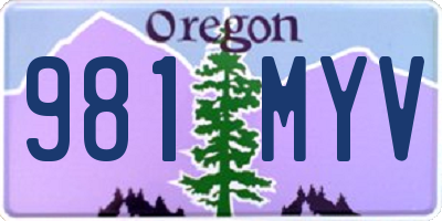 OR license plate 981MYV