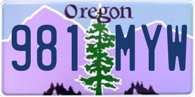 OR license plate 981MYW