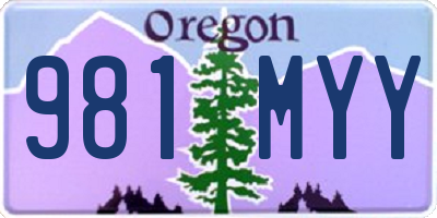 OR license plate 981MYY