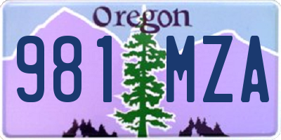 OR license plate 981MZA
