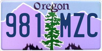 OR license plate 981MZC